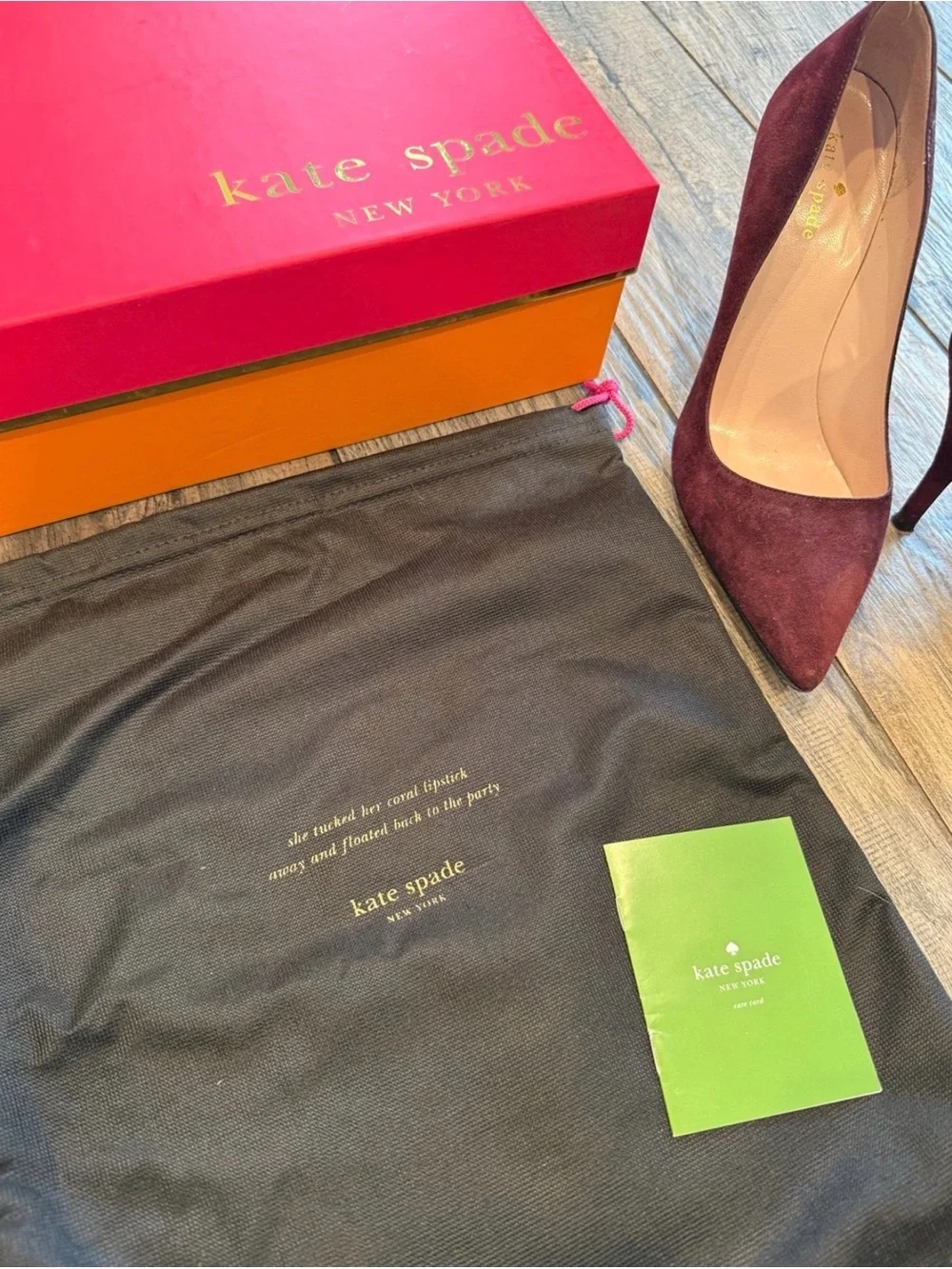 kate spade Burgundy Suede Pointed-Toe Stiletto Pumps